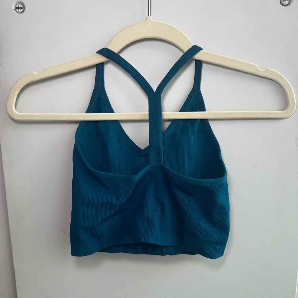 SET ACTIVE sculpt flex teal ribbed sports bra - Picture 5 of 5